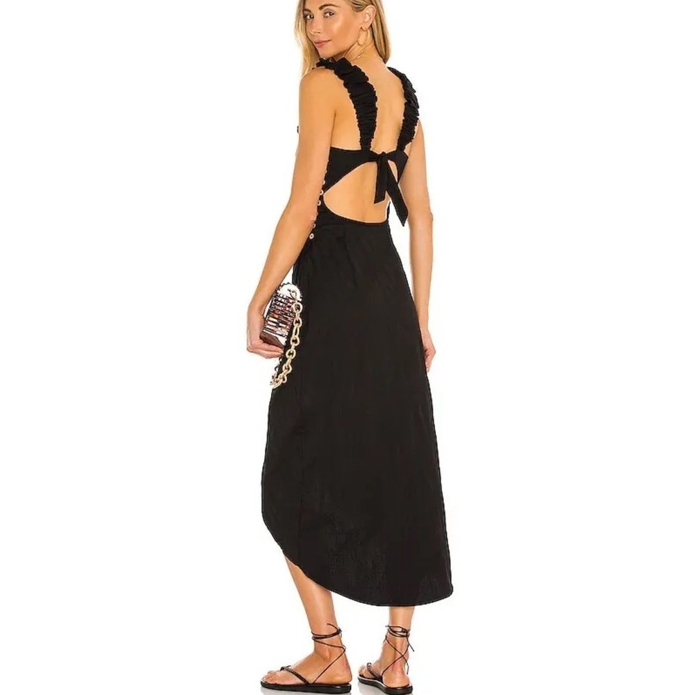 Free People Black At Dusk Midi Dress Size Med Boho 0284 - Picture 3 of 9